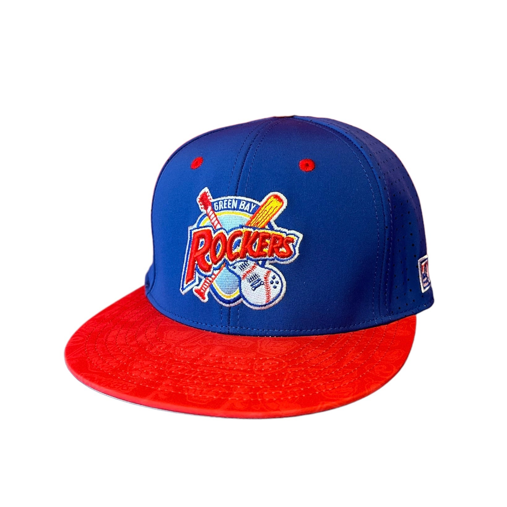 Rockers Logo Red and Blue Flat Brim Hat | Green Bay Rockers
